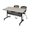 Kobe Rectangle FlipTop Table, 48" W, 29" H, Laminate Top, Maple MKFTM4830PL23BK - alternate 1